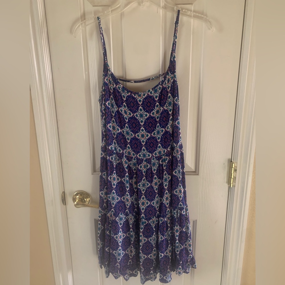 Women’s Purple Pattern Flowy Summer Dress